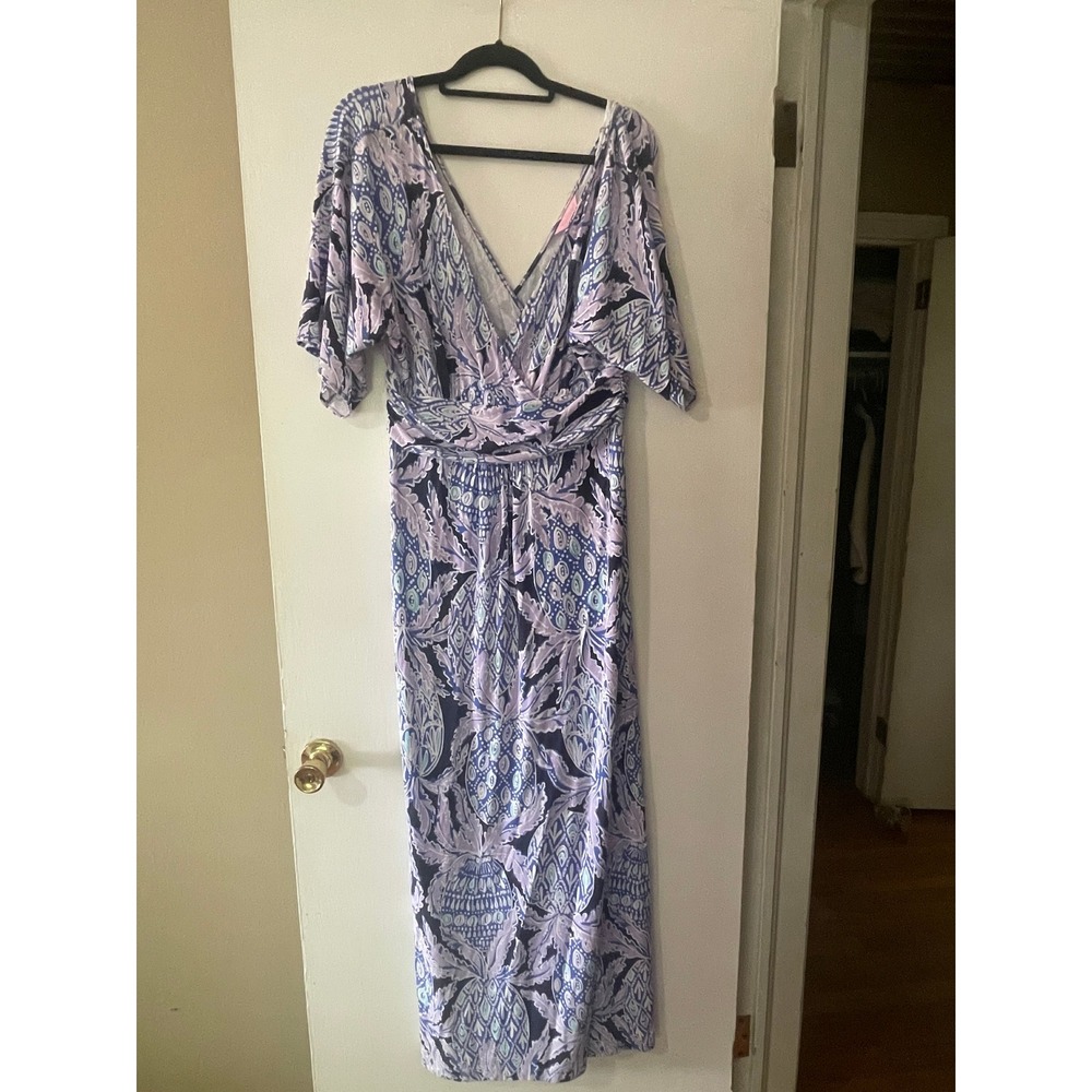 Lilly Pulitzer Parigi Maxi Dress In Lilac Verbena Pop Up Coco Safari Size L